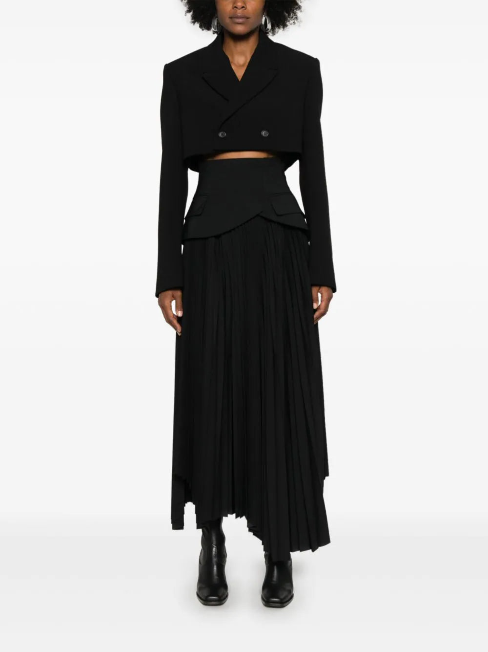 A.W.A.K.E. Mode  pleated asymmetric maxi skirt