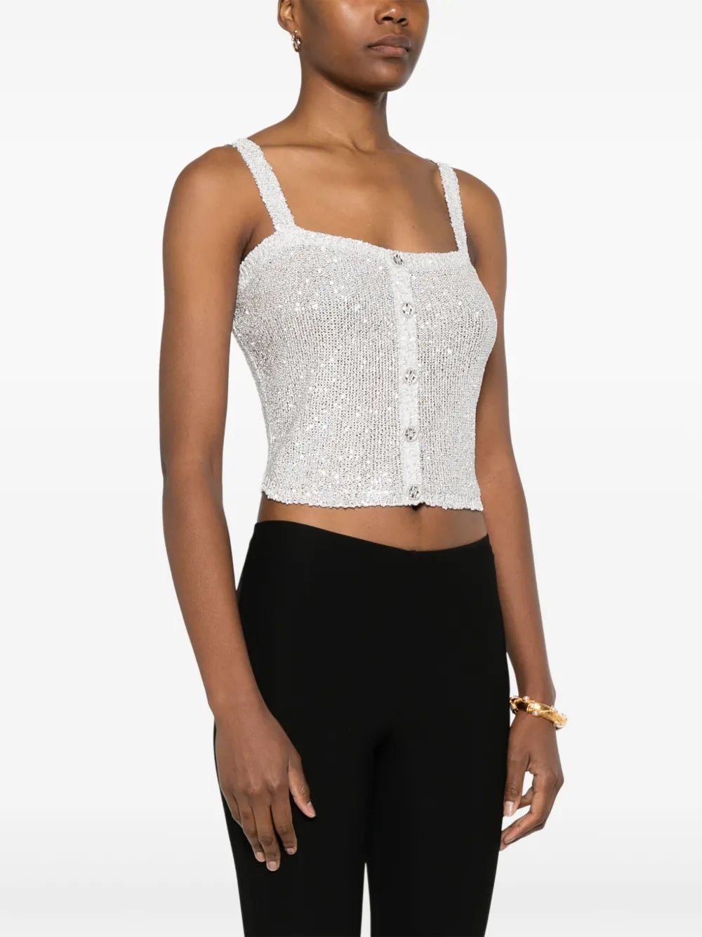 Alessandra Rich sequinned knitted top - Image 3