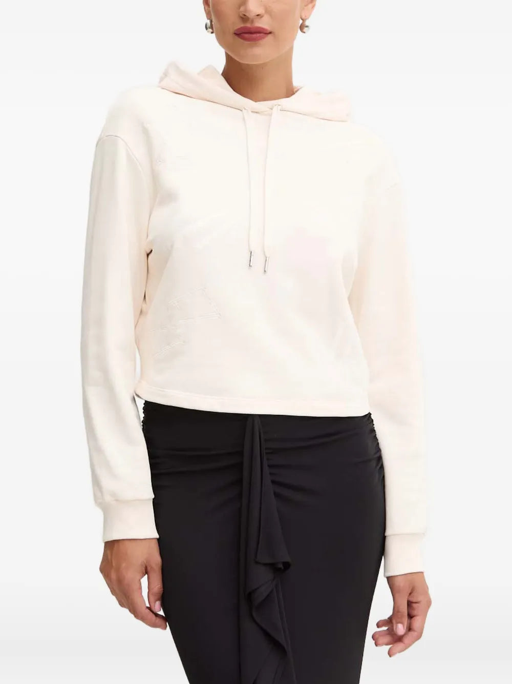 Armani Exchange  logo-embroidered cotton hoodie