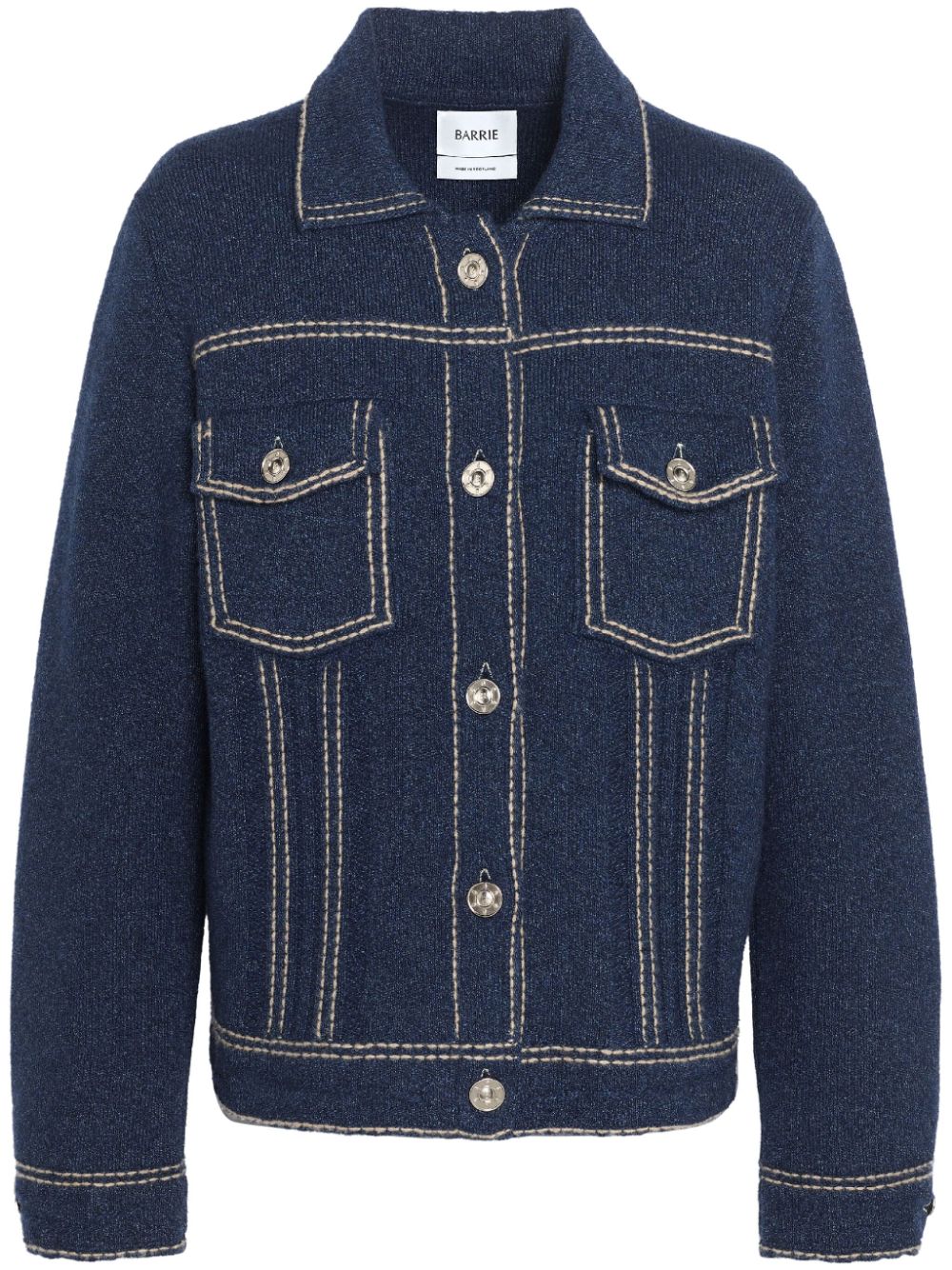Barrie  contrast-stitching denim-effect jacket