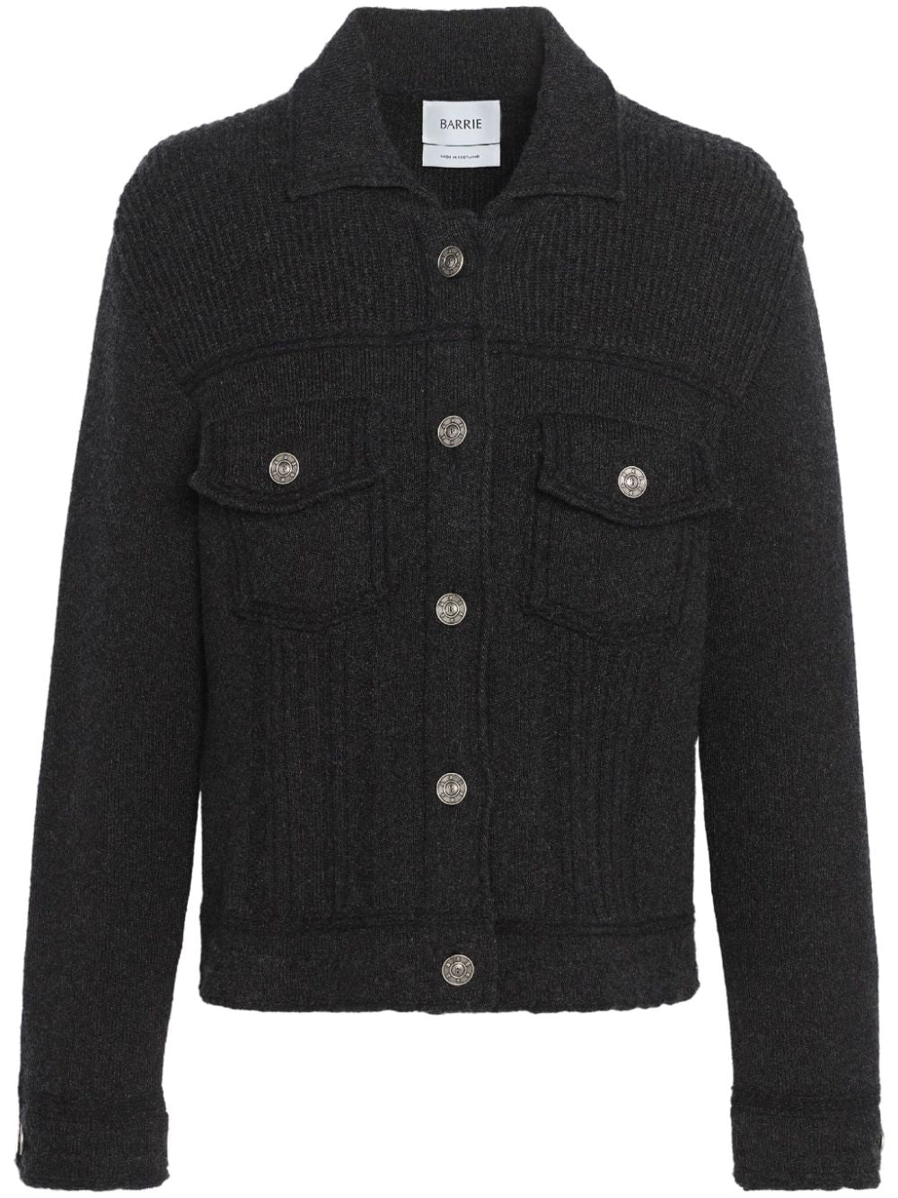 Barrie contrast-stitch knitted jacket