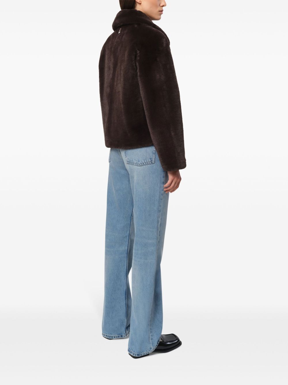 Apparis  wide-collar faux fur jacket
