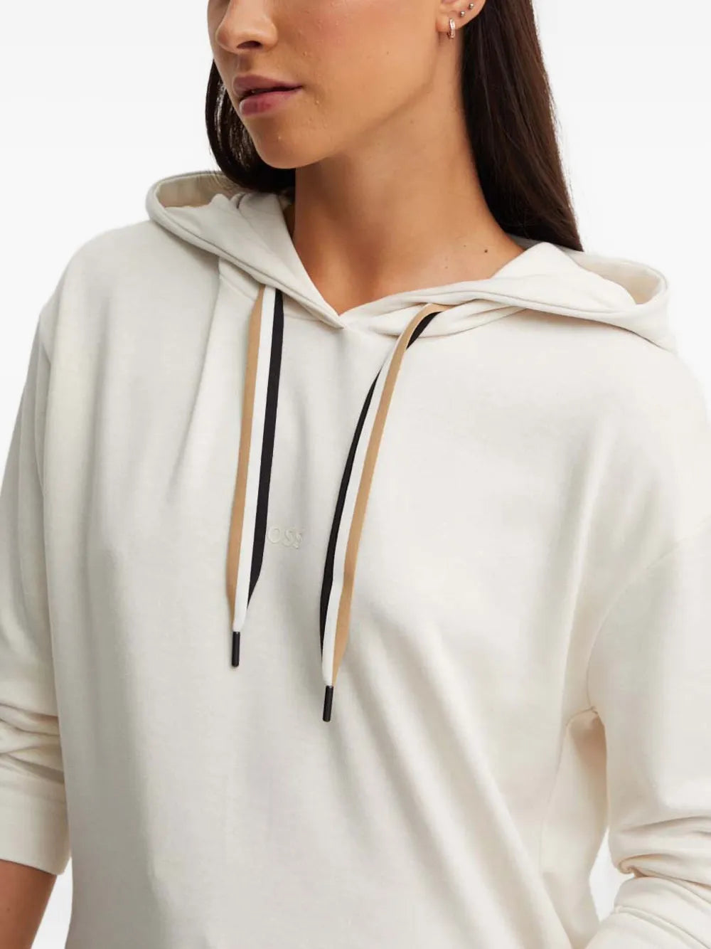 BOSS  logo-print long-sleeve hoodie