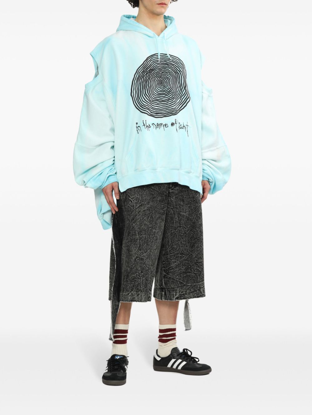 WESTFALL  distressed-effect cut-out hoodie