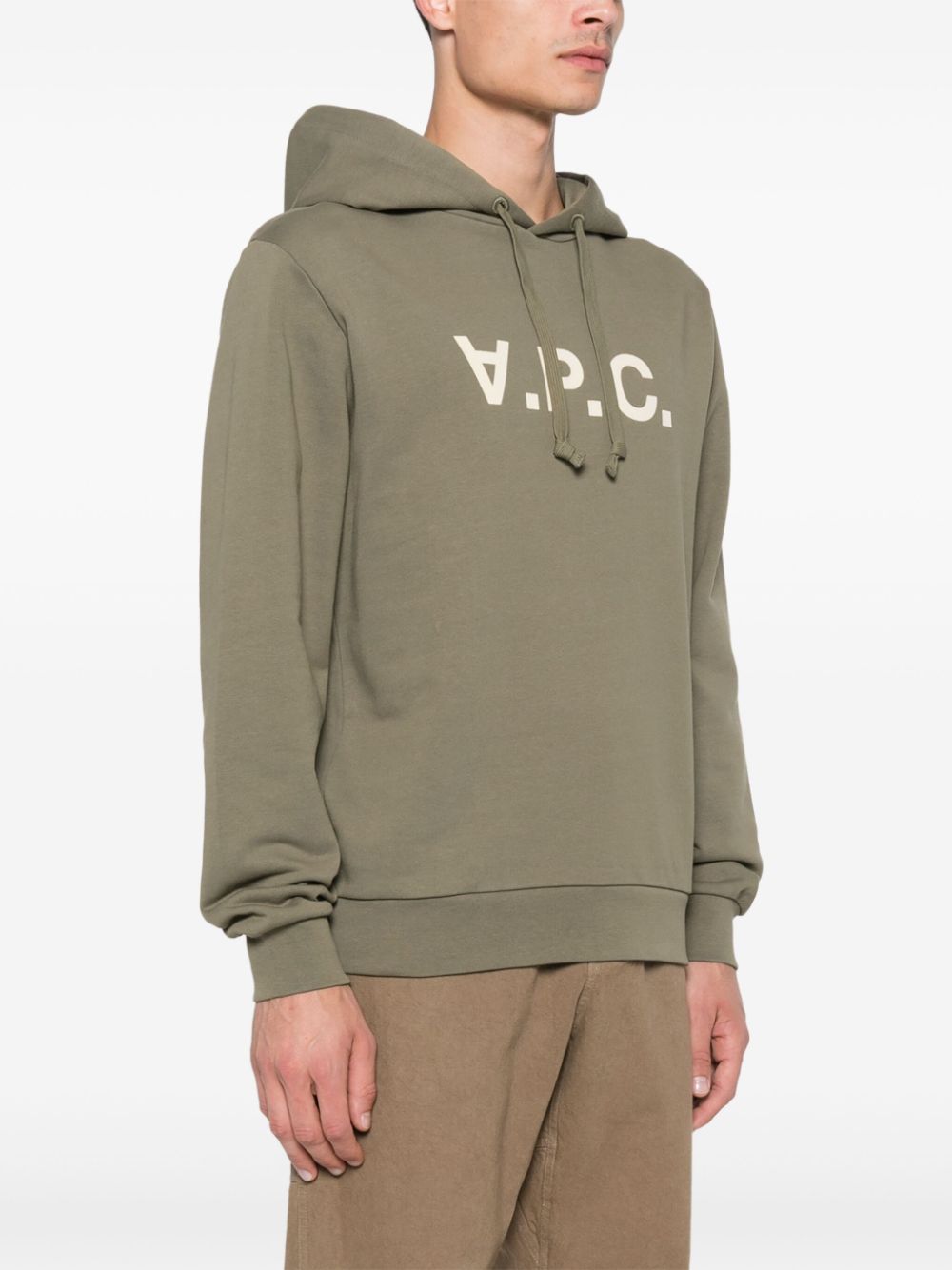 A.P.C. logo-flocked hoodie