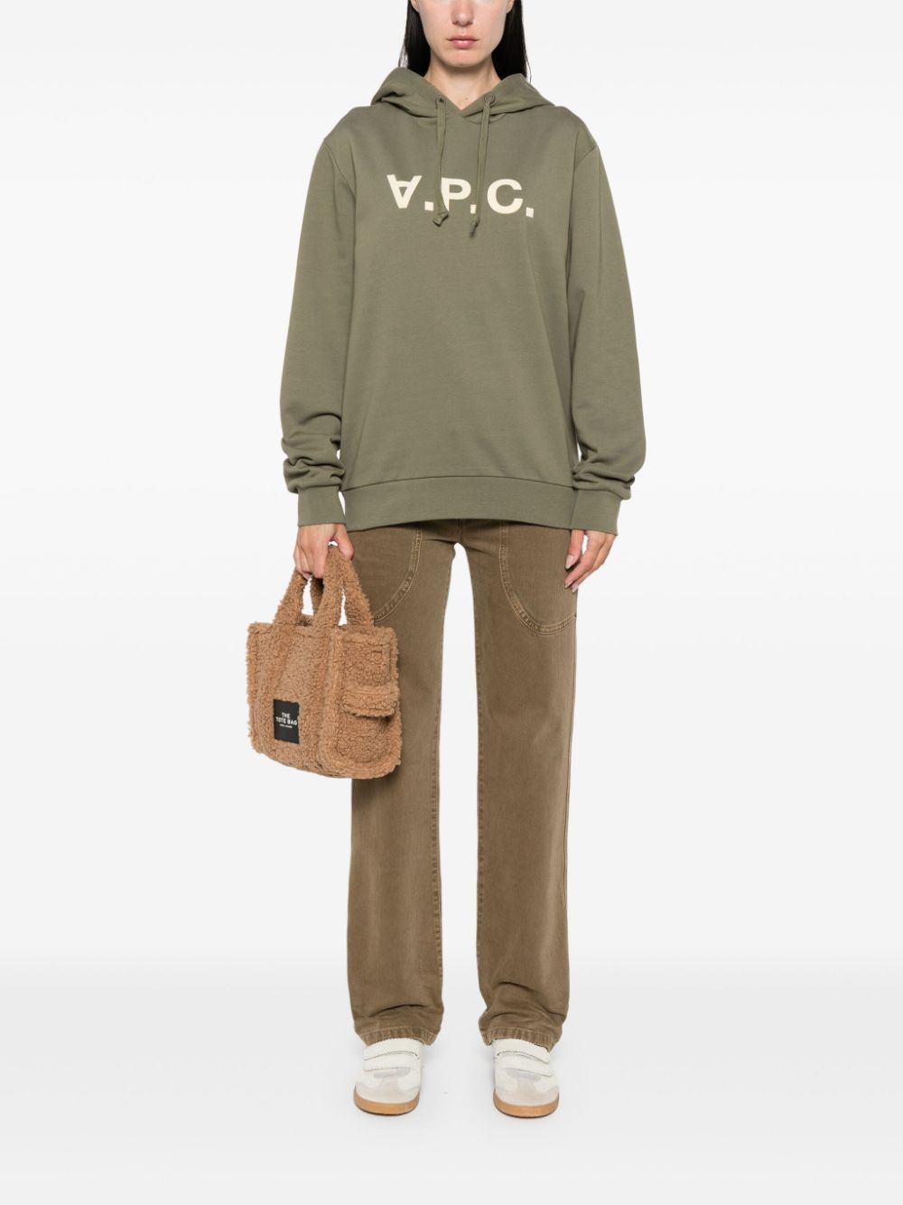 A.P.C. logo-flocked hoodie