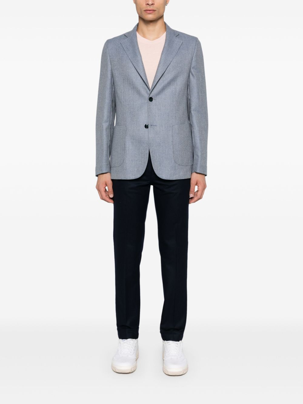 Barba mélange-effect blazer