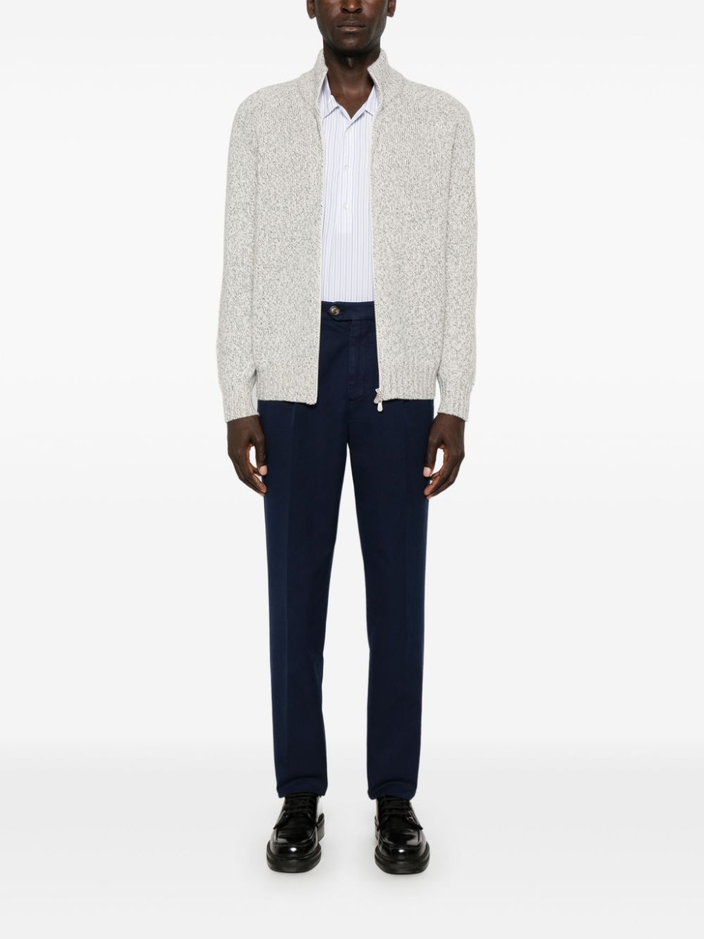 Brunello Cucinelli  mouliné cashmere cardigan