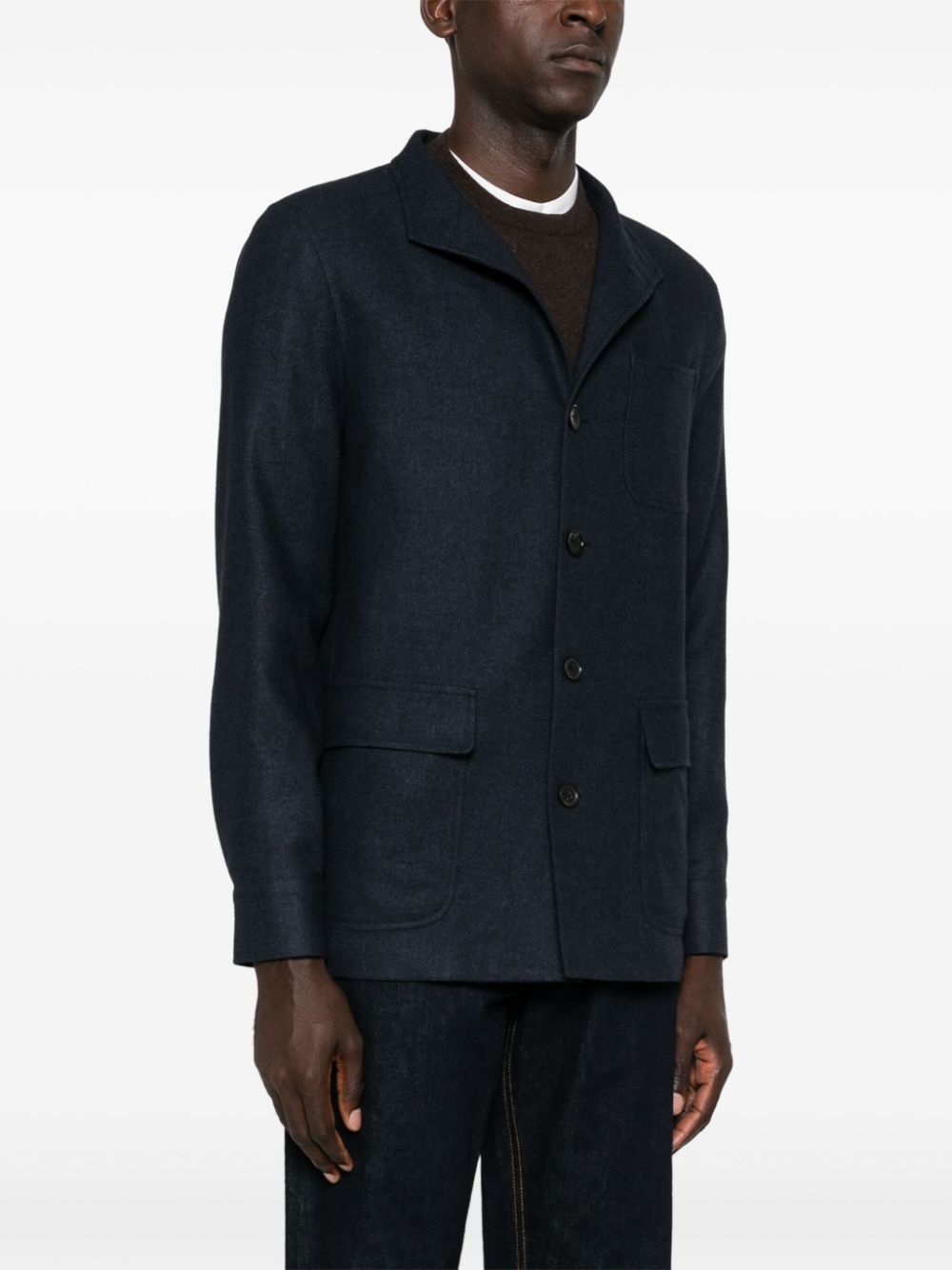Zegna mélange-effect blazer