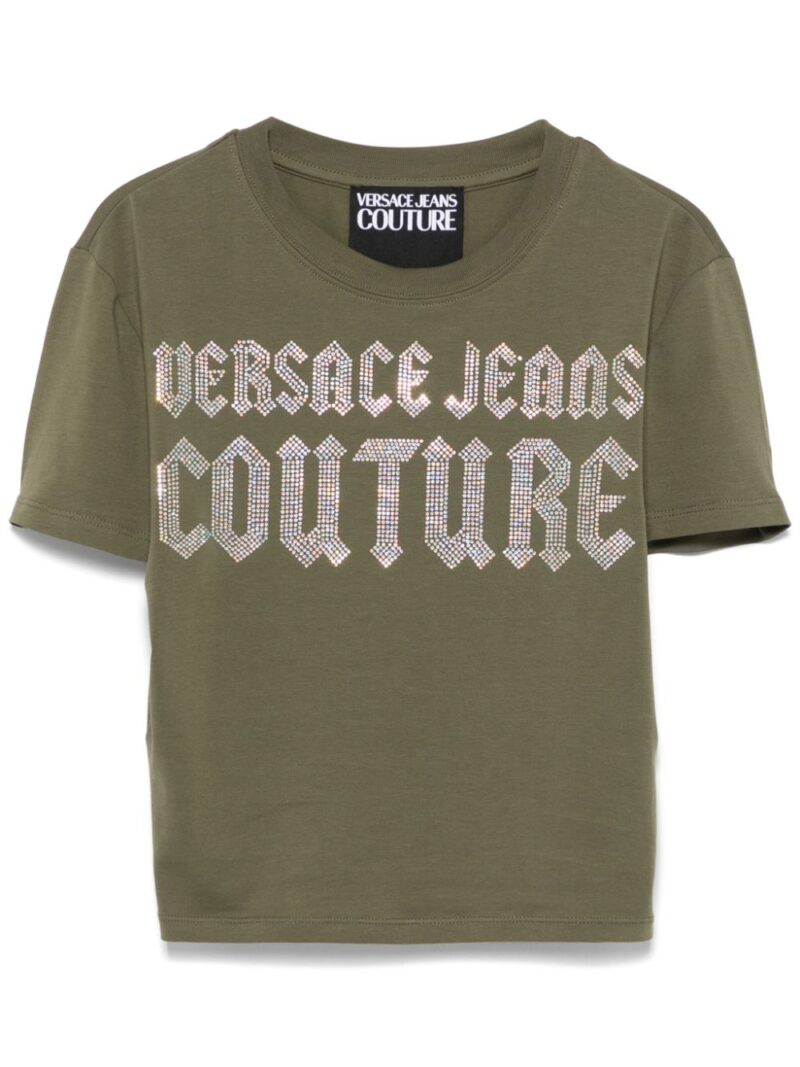 Versace Jeans Couture  crystal-embellished logo T-shirt