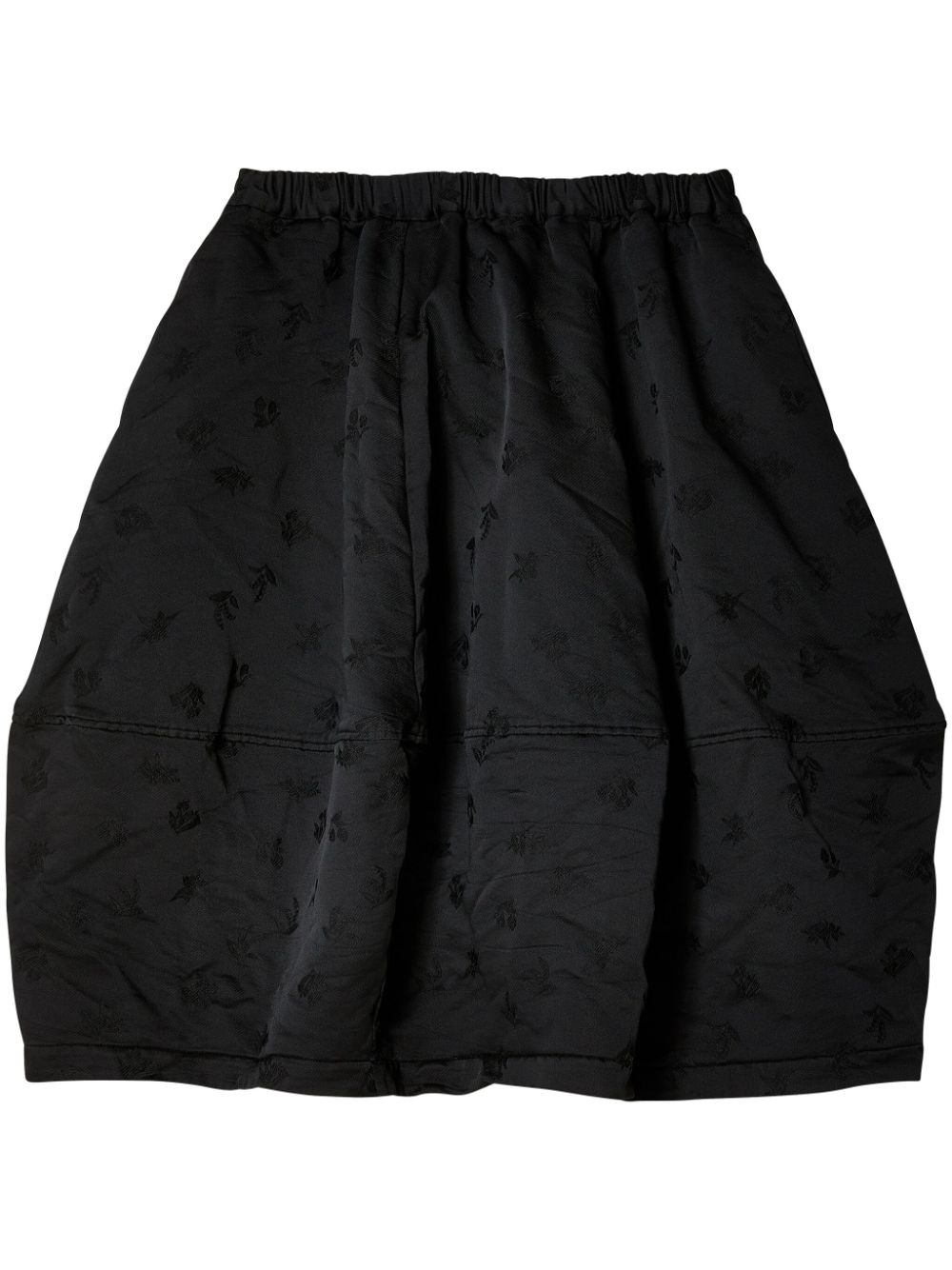 Black Comme Des Garçons  elasticated embroidered skirt