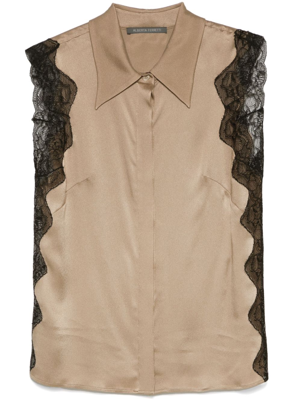 Alberta Ferretti  lace-panel shirt