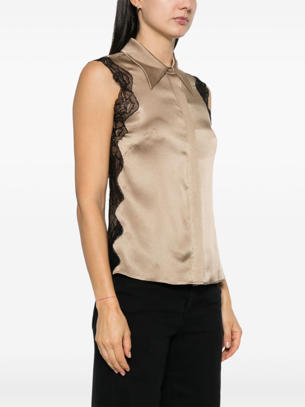 Alberta Ferretti  lace-panel shirt