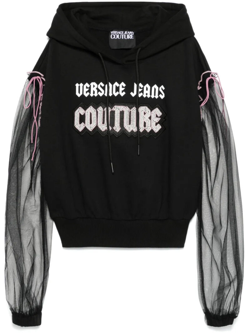 Versace Jeans Couture  Embellished Gothic Logo hoodie sweatshirt