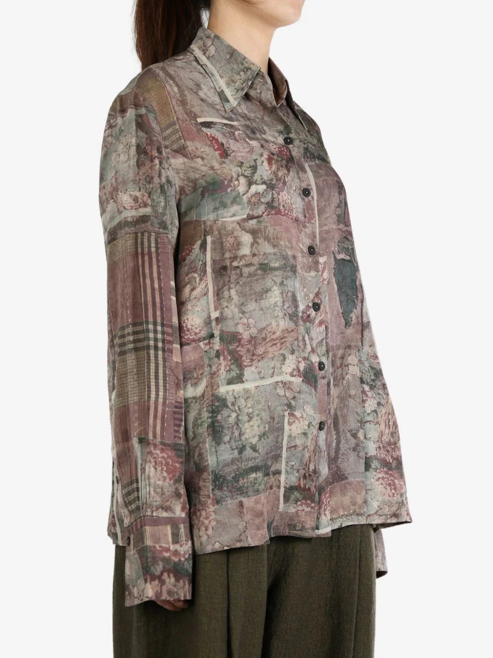 Ziggy Chen graphic-print silk shirt