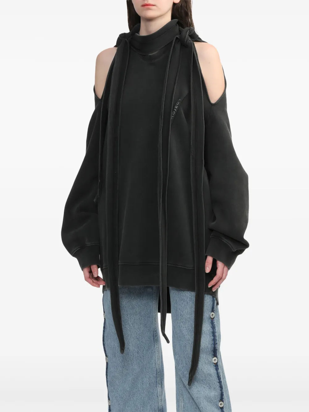 Y/Project  multi-scarf pinched-logo sweatshirt