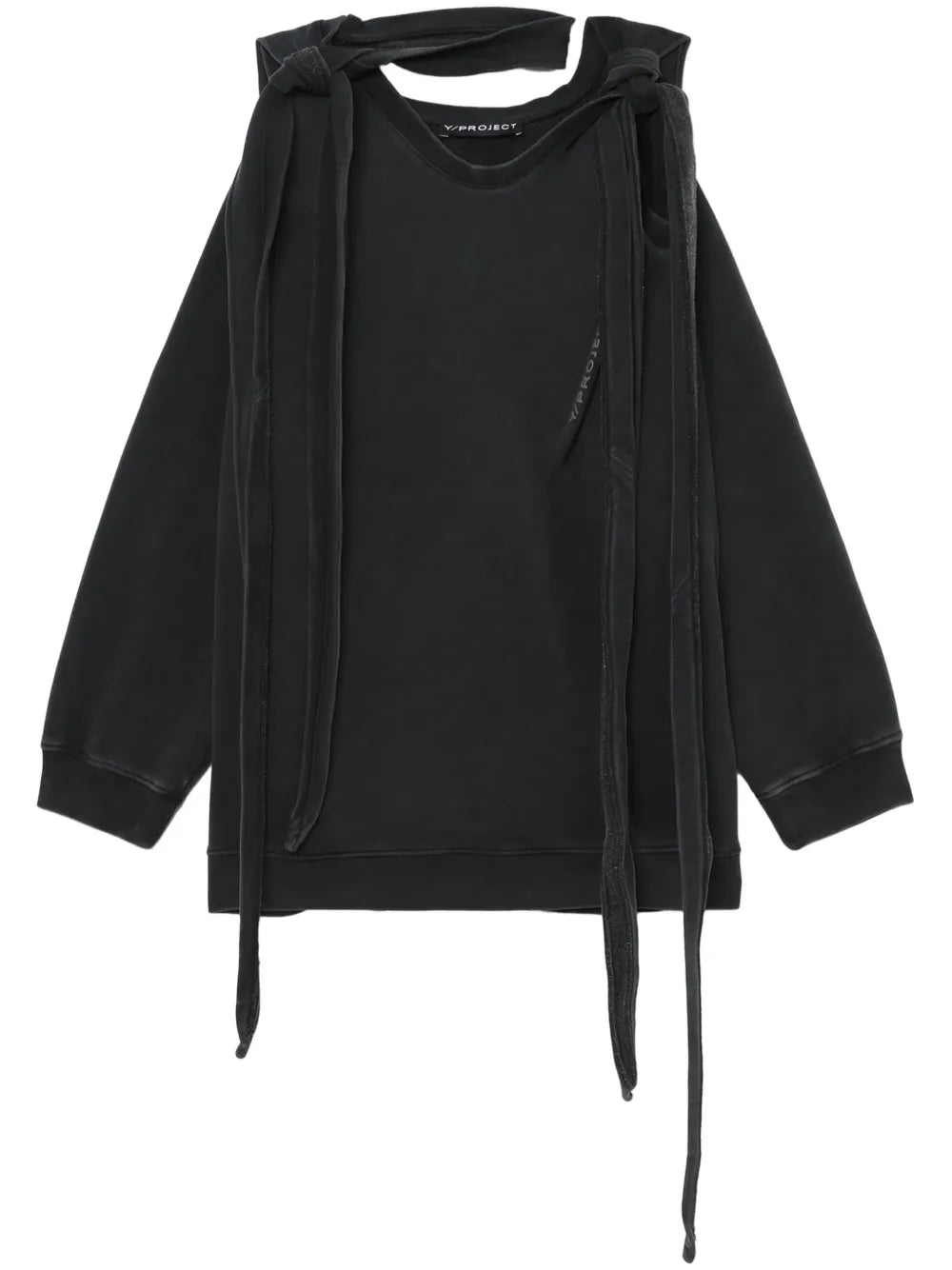 Y/Project  multi-scarf pinched-logo sweatshirt