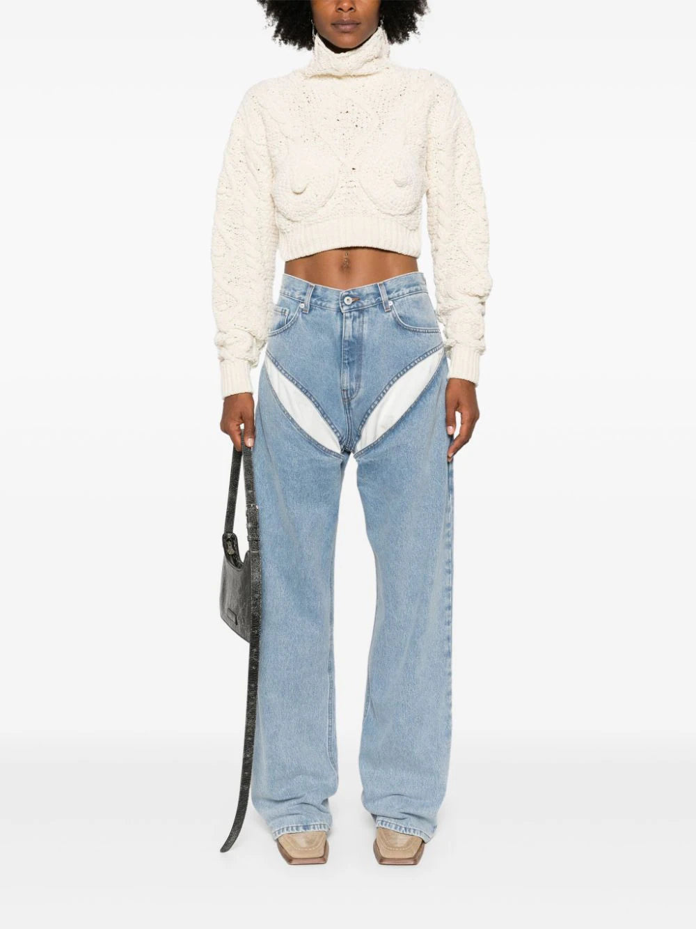 Y/Project contrast-panel jeans