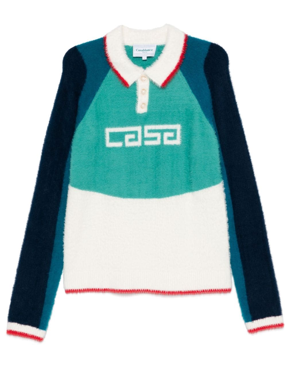 Casablanca  intarsia-logo brushed sweater