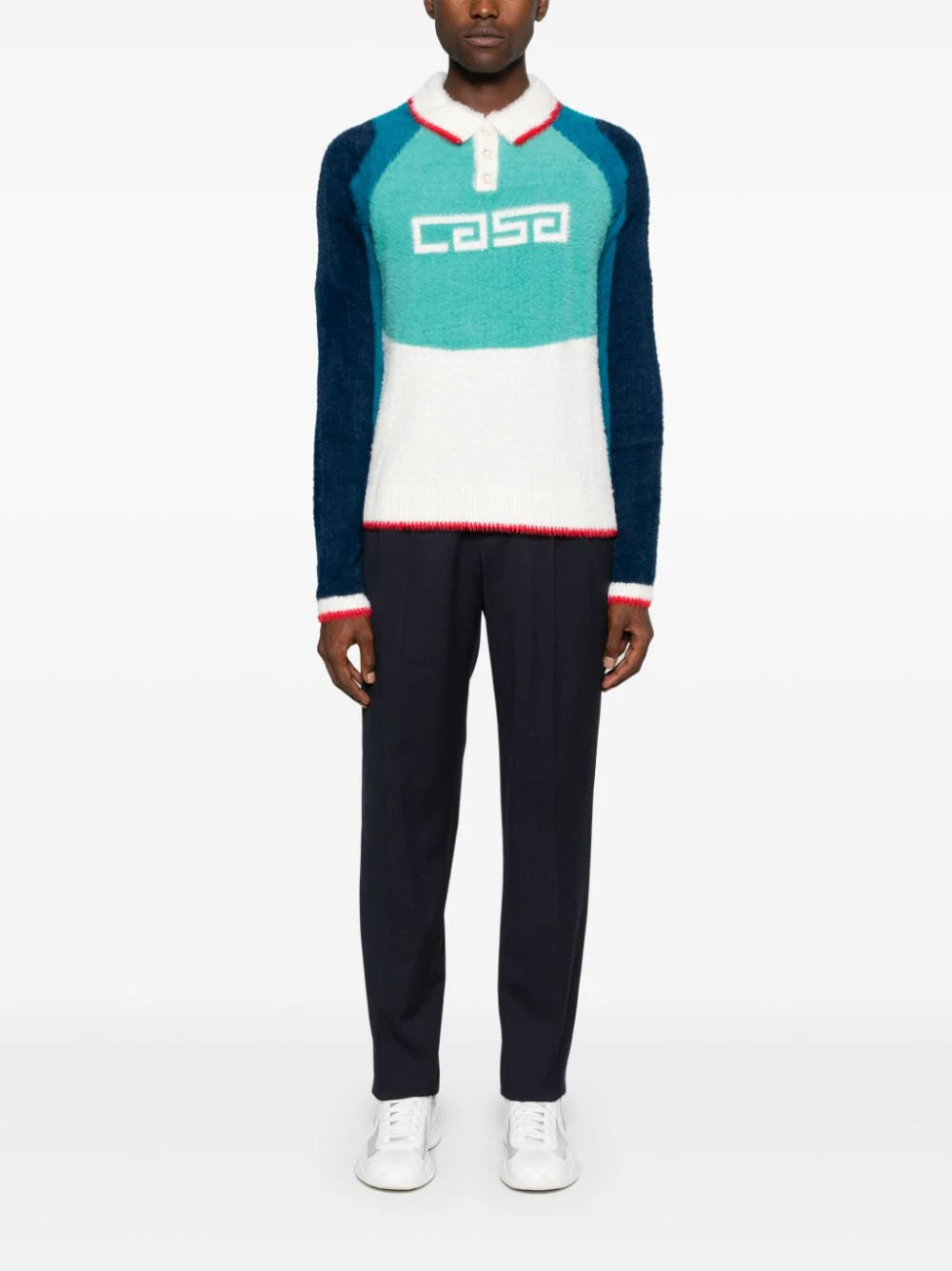 Casablanca  intarsia-logo brushed sweater