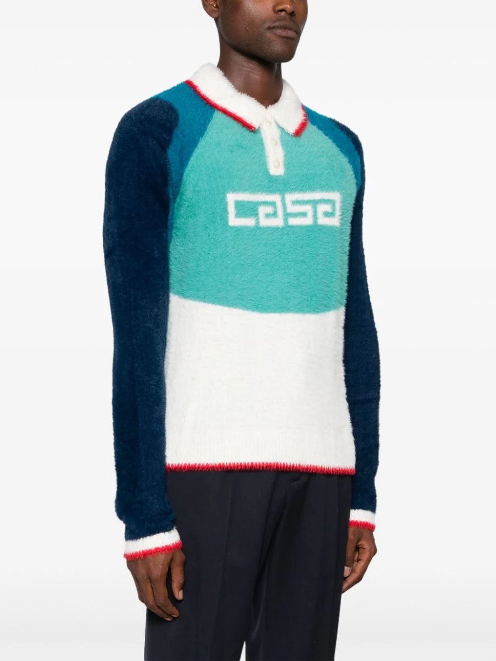Casablanca  intarsia-logo brushed sweater
