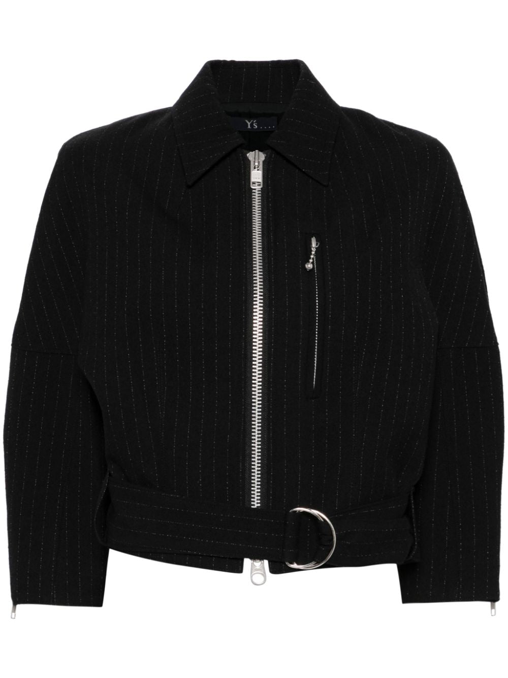 Y's striped zip-up jacket