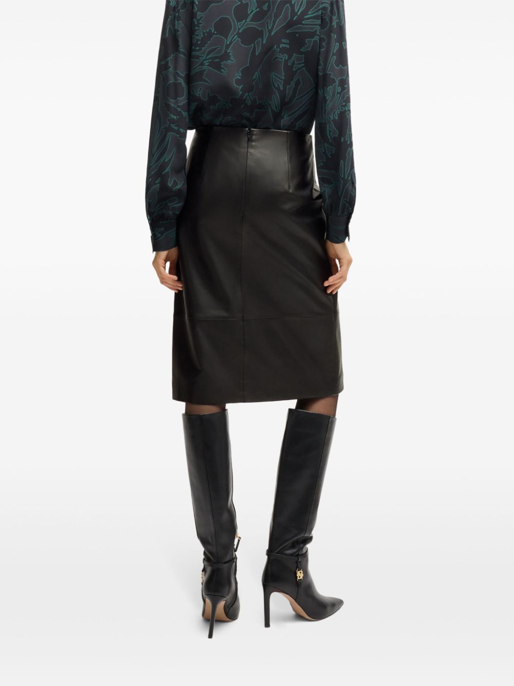 BOSS  leather wrap skirt