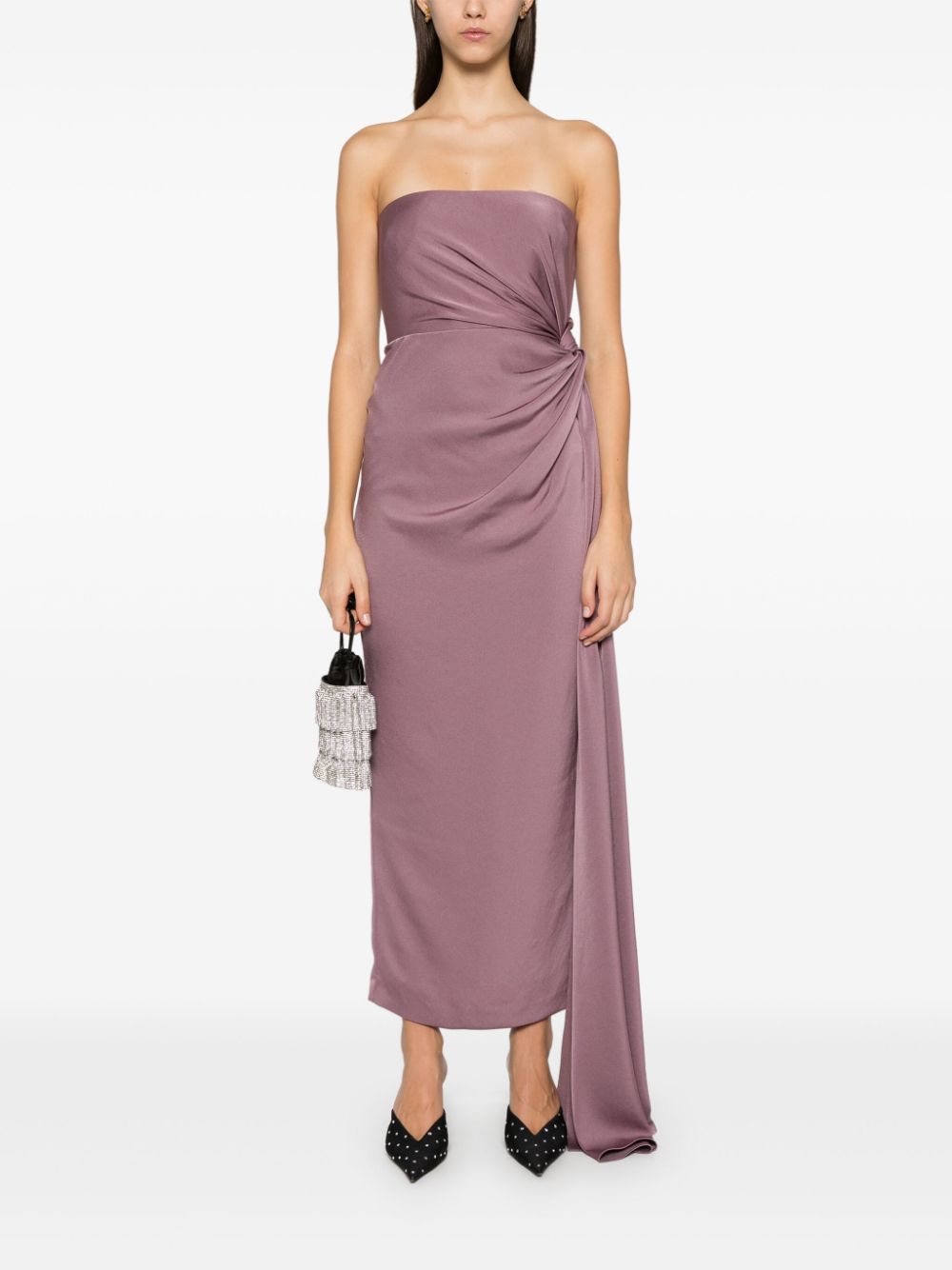 Alex Perry  twist-detail satin midi dress