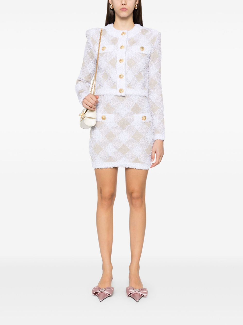 Balmain  gingham tweed jacket