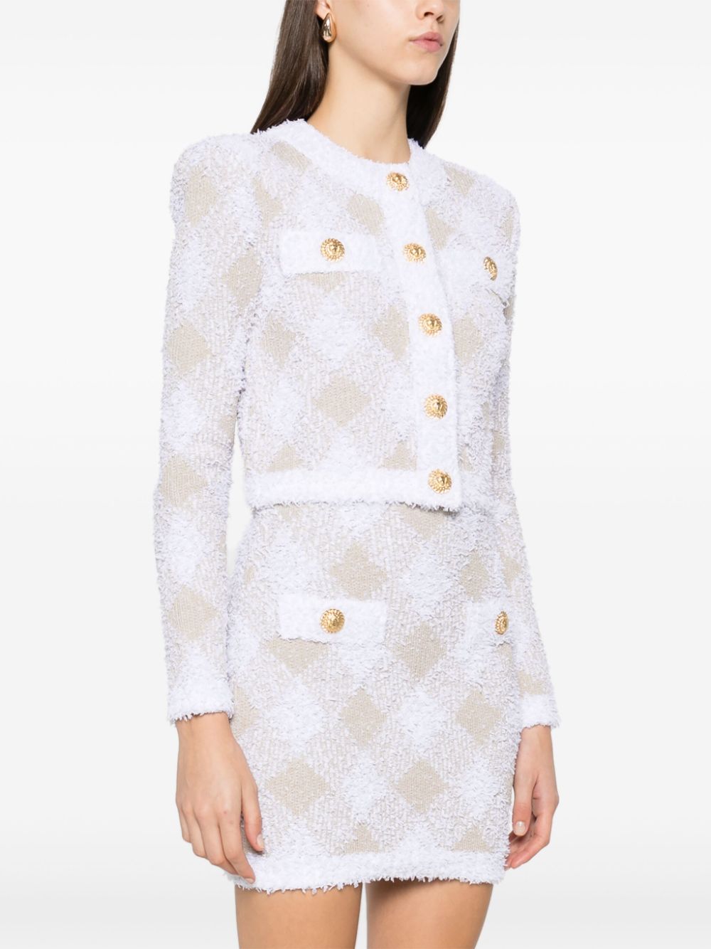 Balmain  gingham tweed jacket