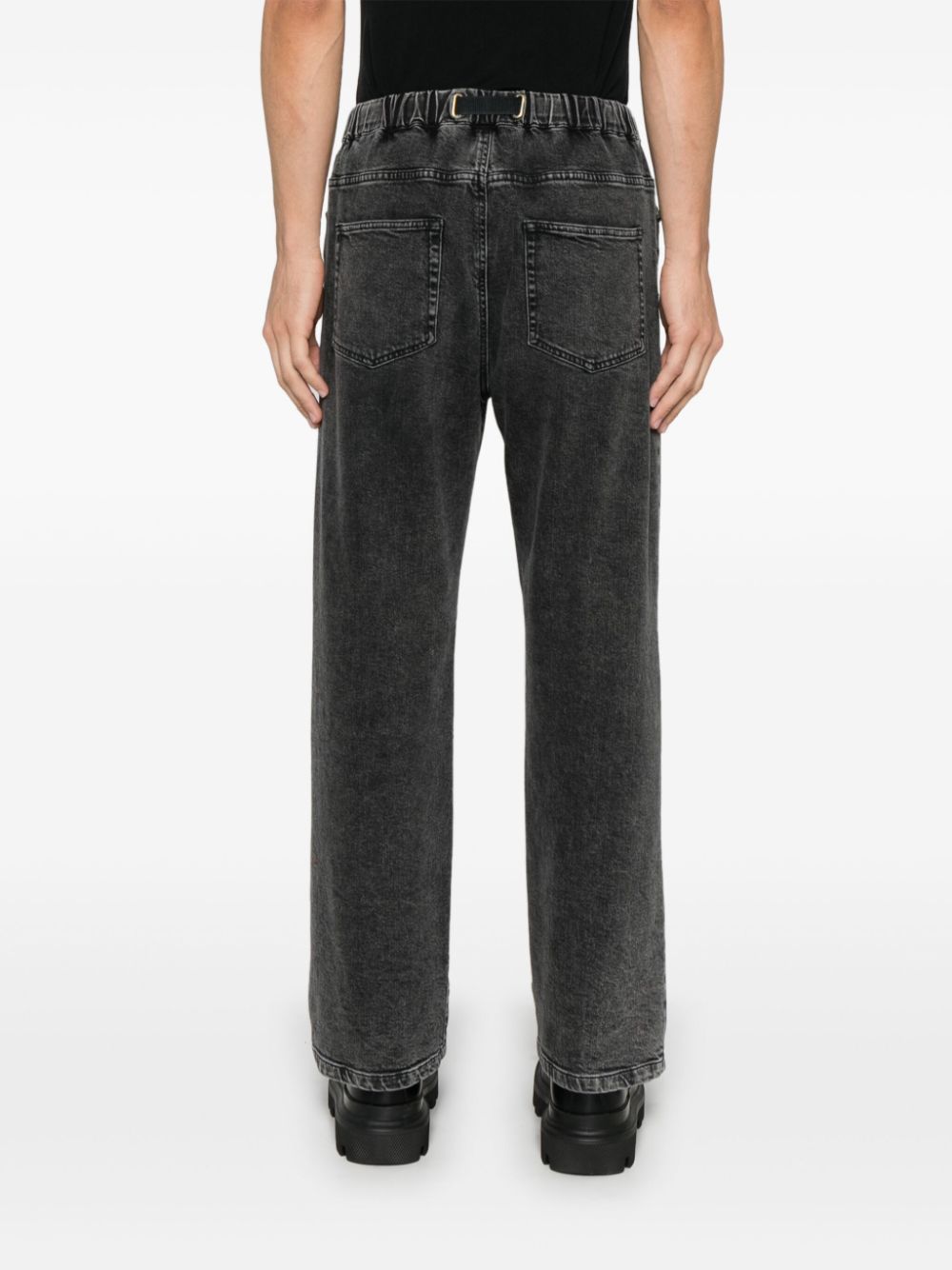 White Sand  belted straight-leg jeans