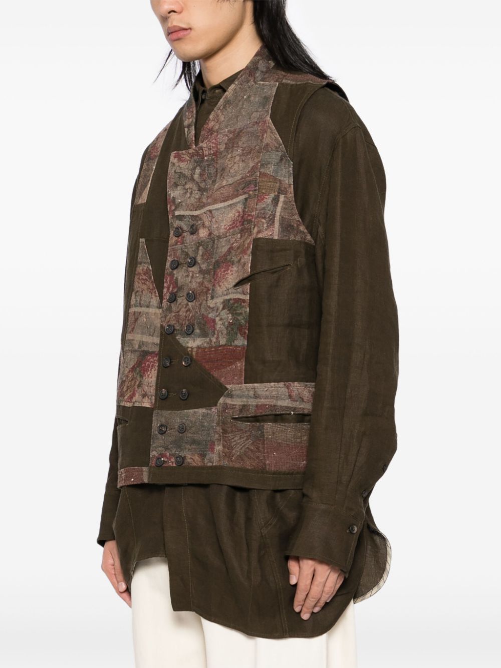 Ziggy Chen patchwork waistcoat
