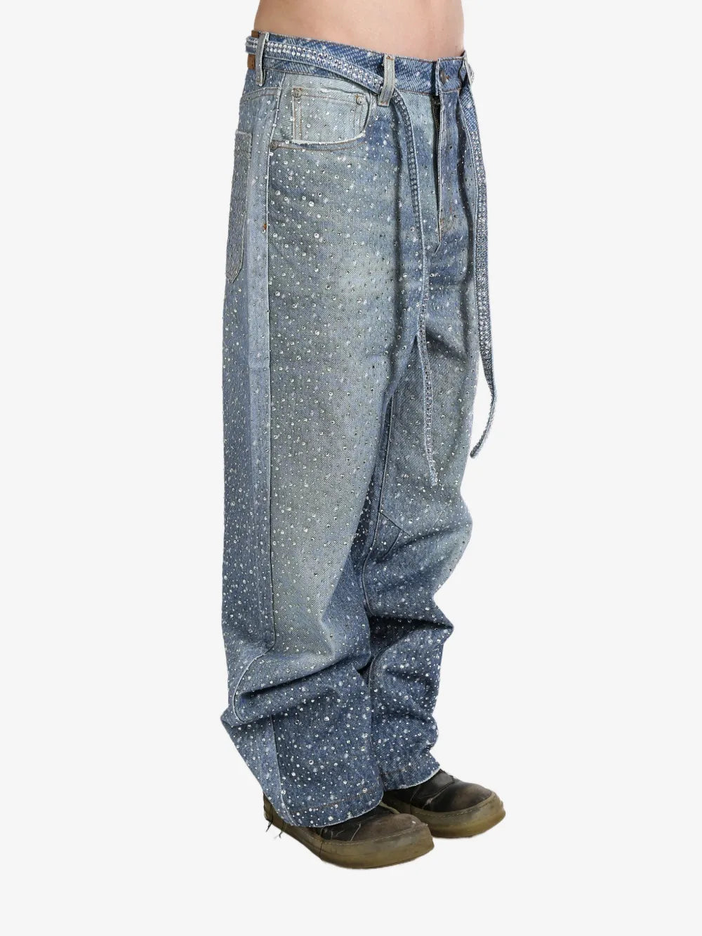 BIRTH OF ROYAL CHILD rhinestone-embellished wide-leg jeans