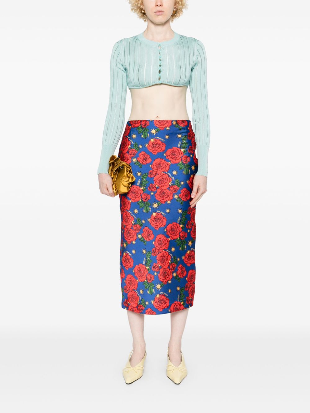 alessandro enriquez  mix-print midi skirt