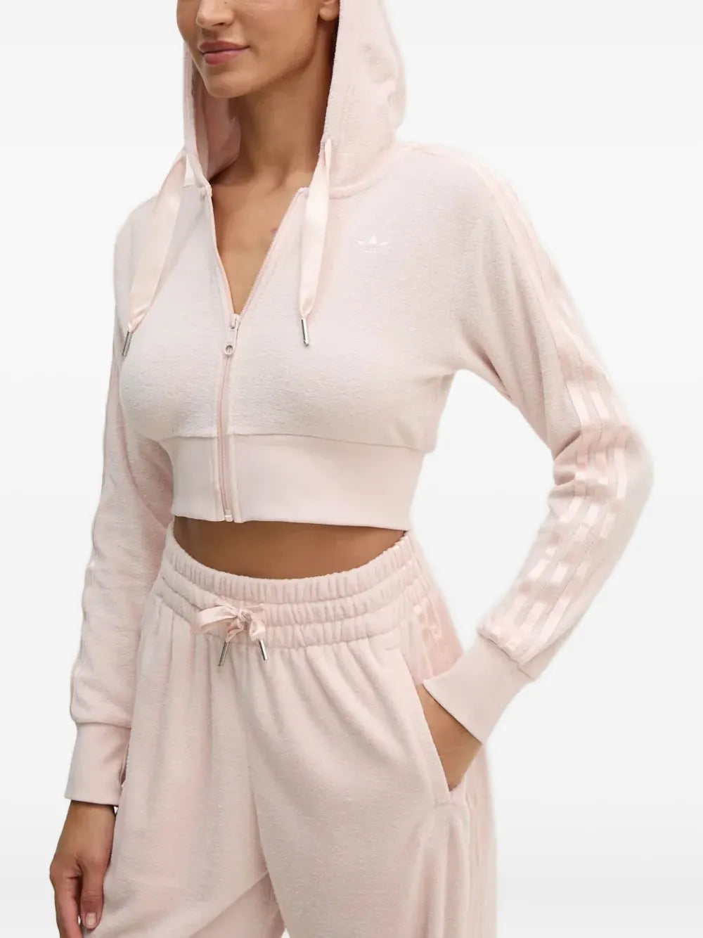 adidas  zip-up cropped hoodie