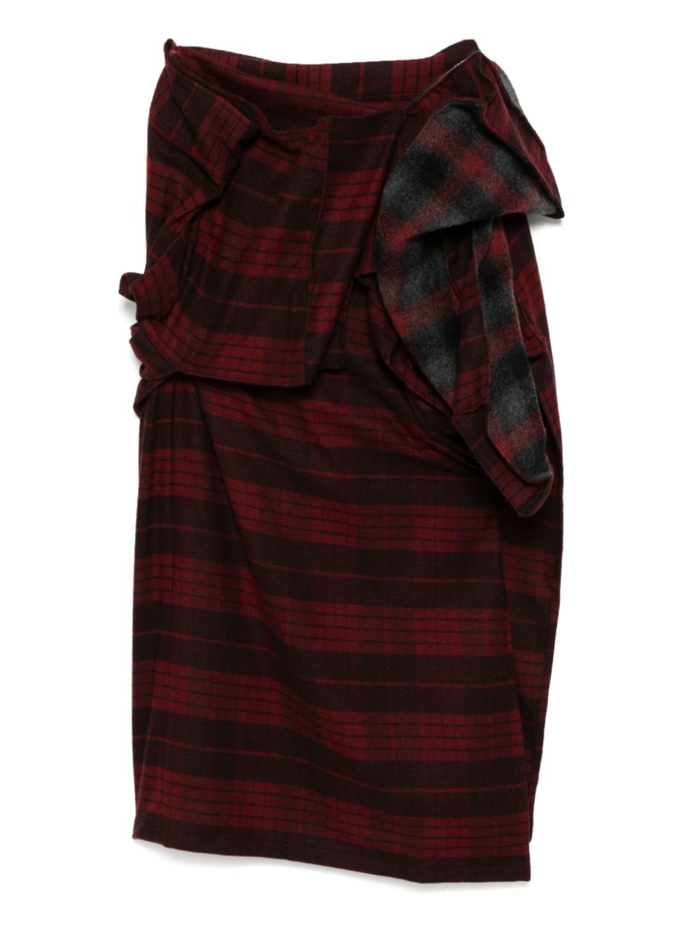 Yohji Yamamoto plaid asymmetric skirt