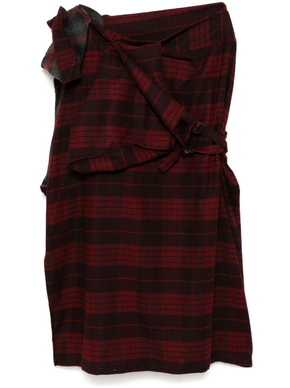 Yohji Yamamoto  plaid asymmetric skirt