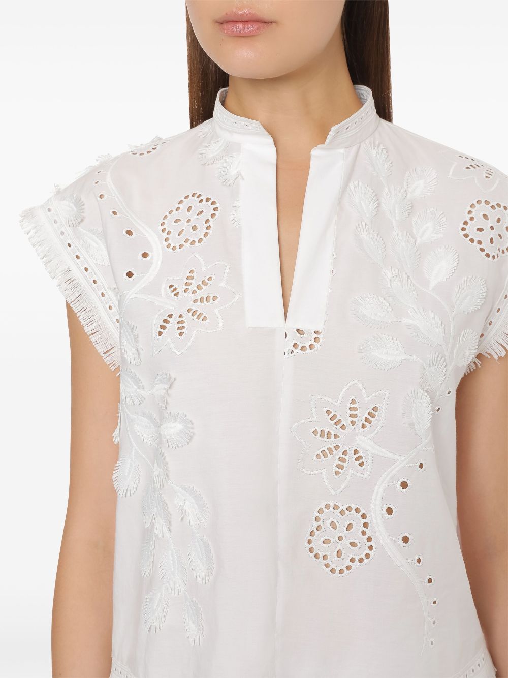 Alberta Ferretti embroidered-design top