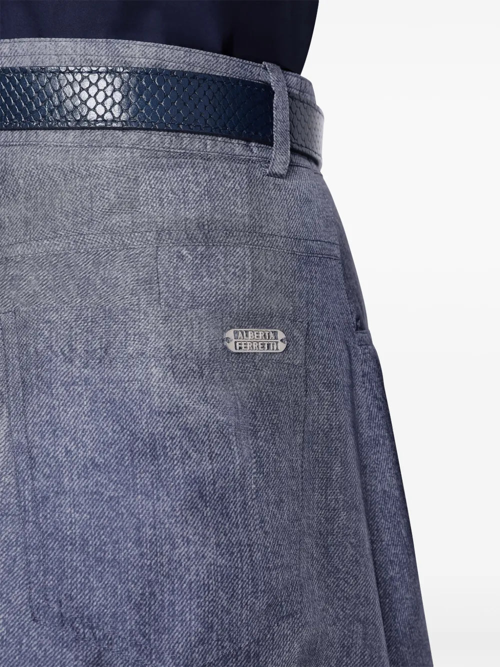 Alberta Ferretti washed denim skirt