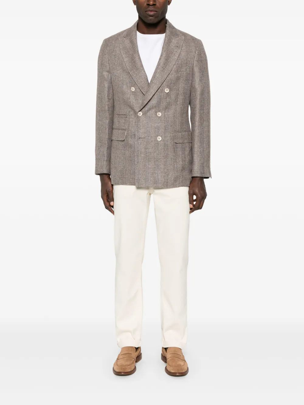 Brunello Cucinelli  logo-embroidered jeans