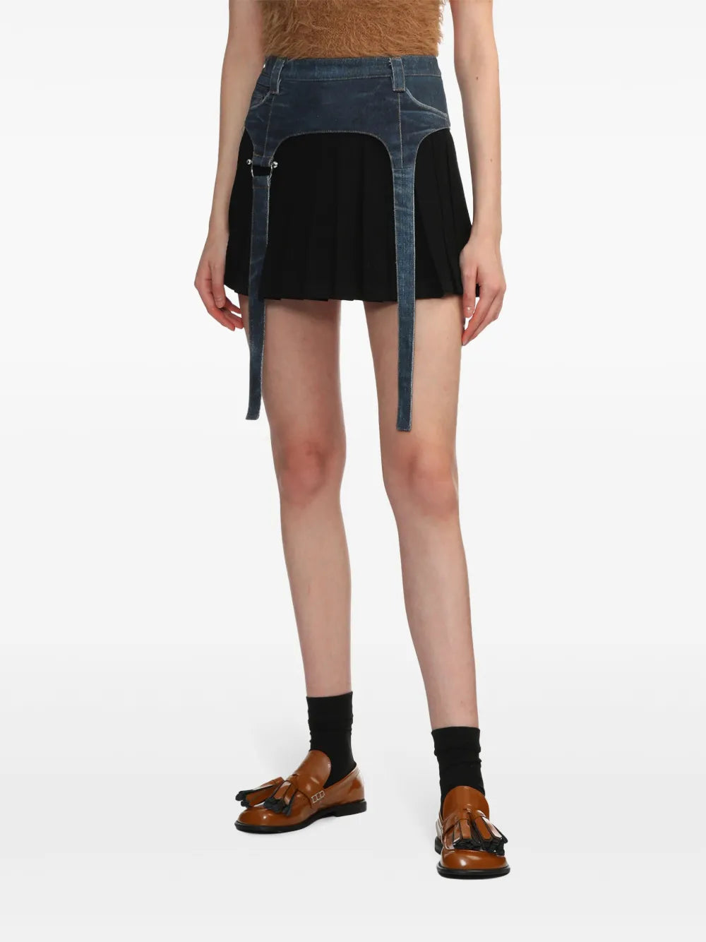 Andersson Bell  Trompe L'oeil pleated mini skirt