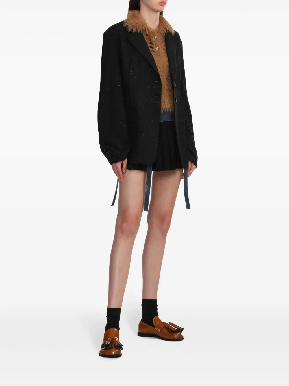Andersson Bell  Trompe L'oeil pleated mini skirt
