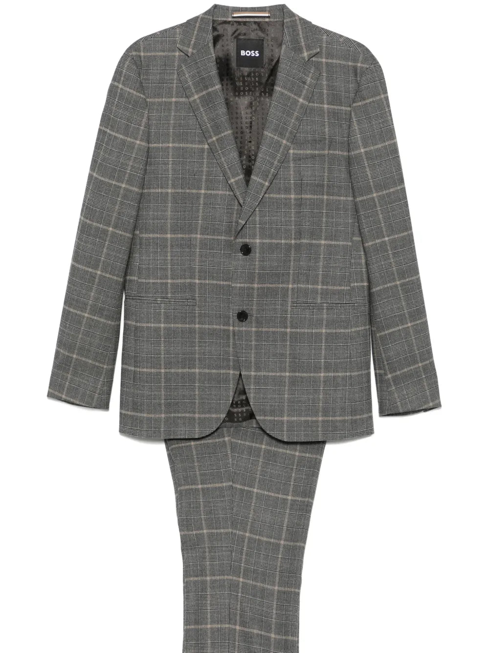 BOSS  checked stretch-wool suit