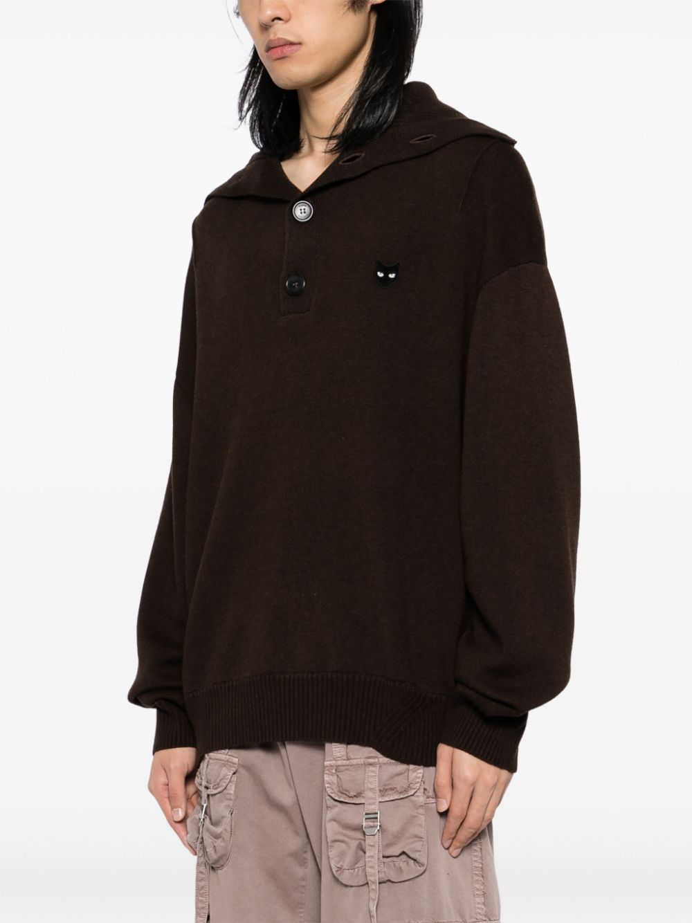 ZZERO BY SONGZIO panther hand rope high neck sweater