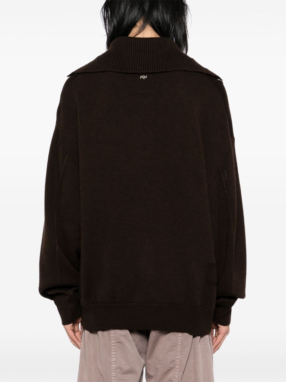 ZZERO BY SONGZIO panther hand rope high neck sweater