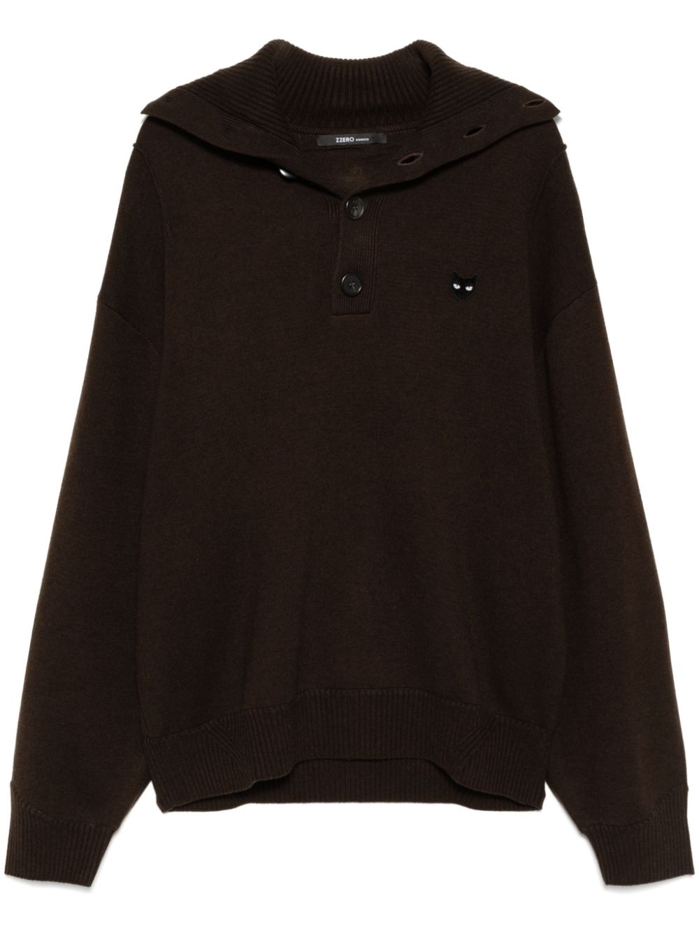ZZERO BY SONGZIO panther hand rope high neck sweater
