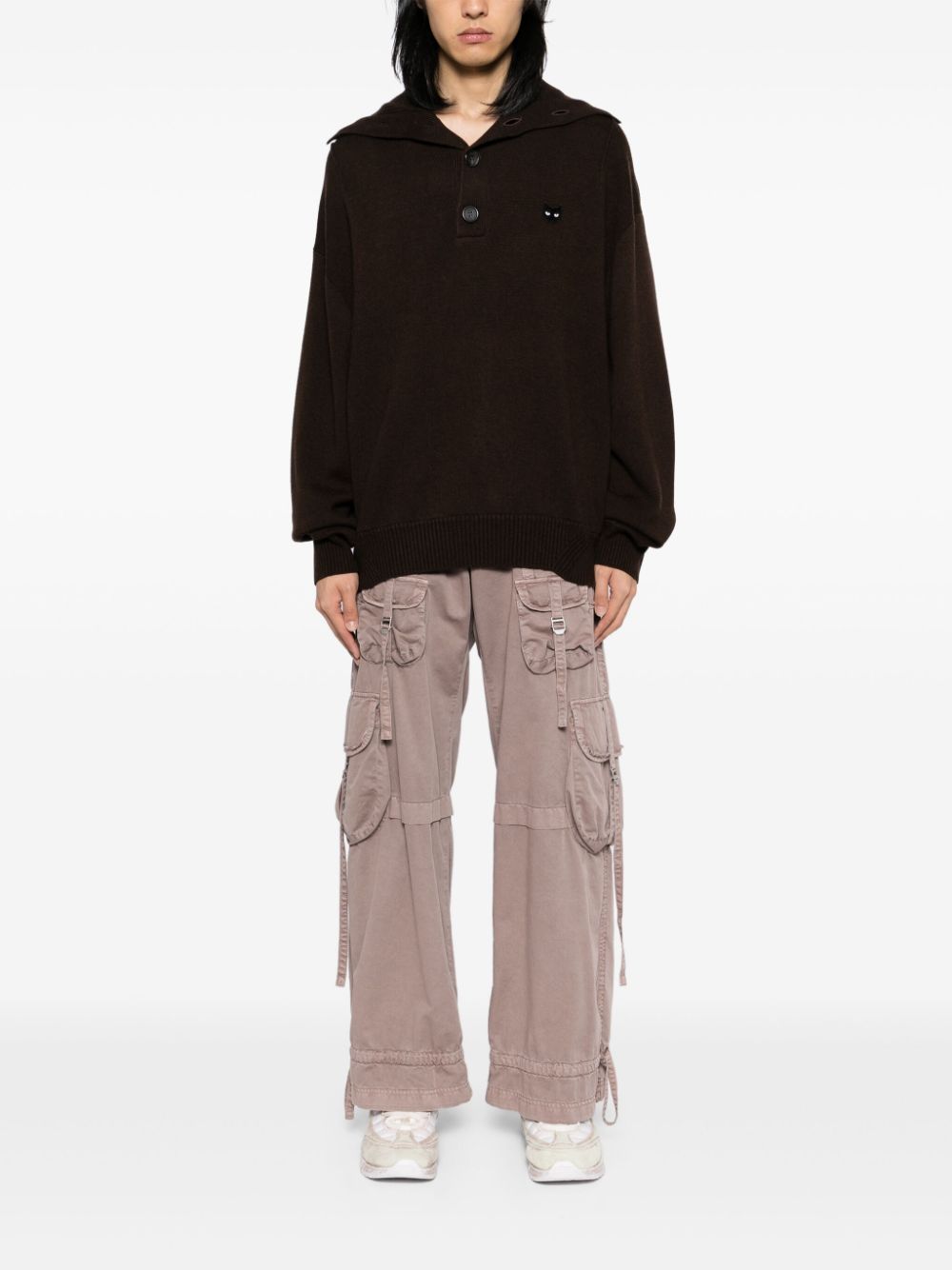ZZERO BY SONGZIO panther hand rope high neck sweater