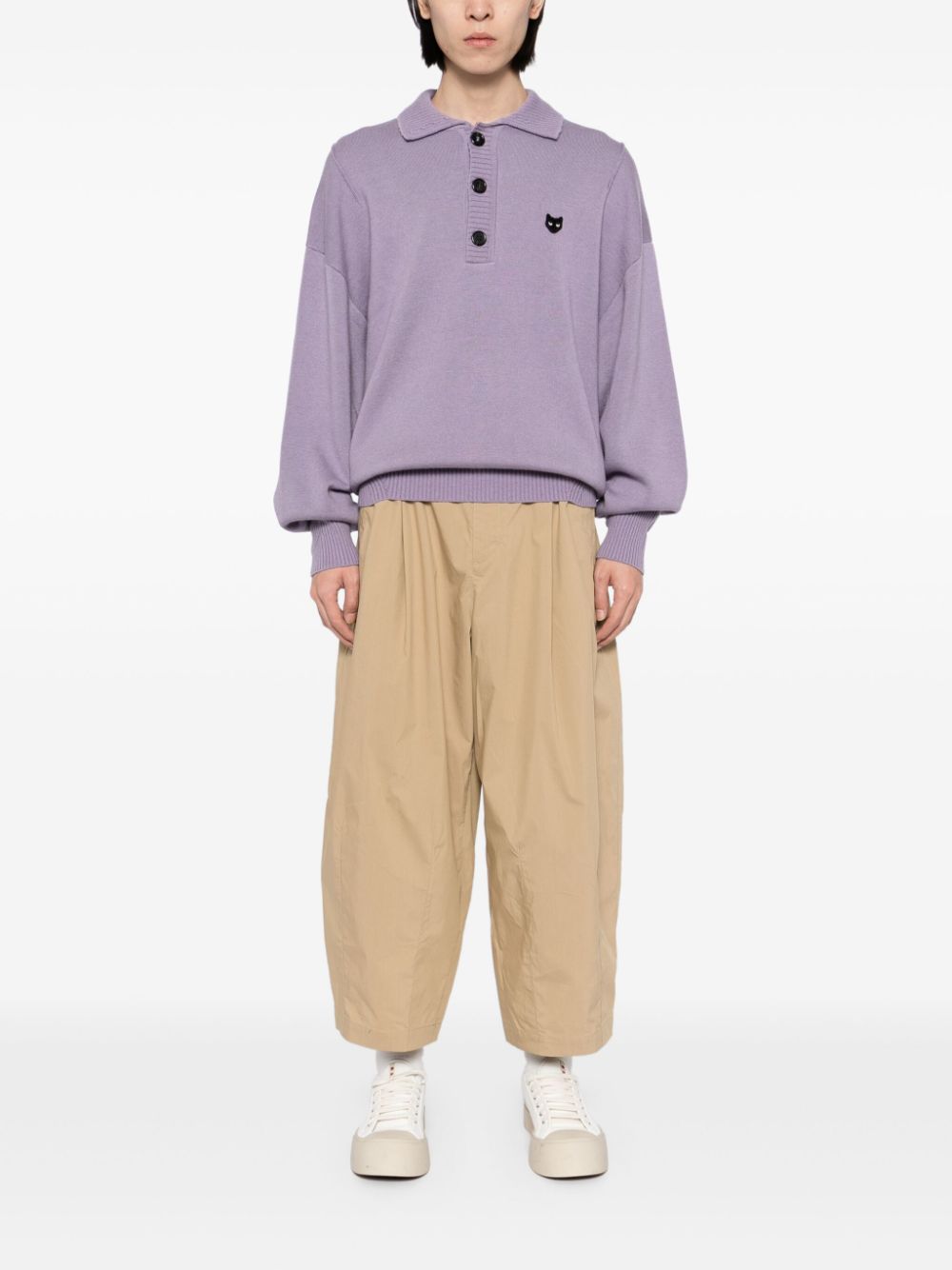 ZZERO BY SONGZIO  panther hand rope high neck sweater