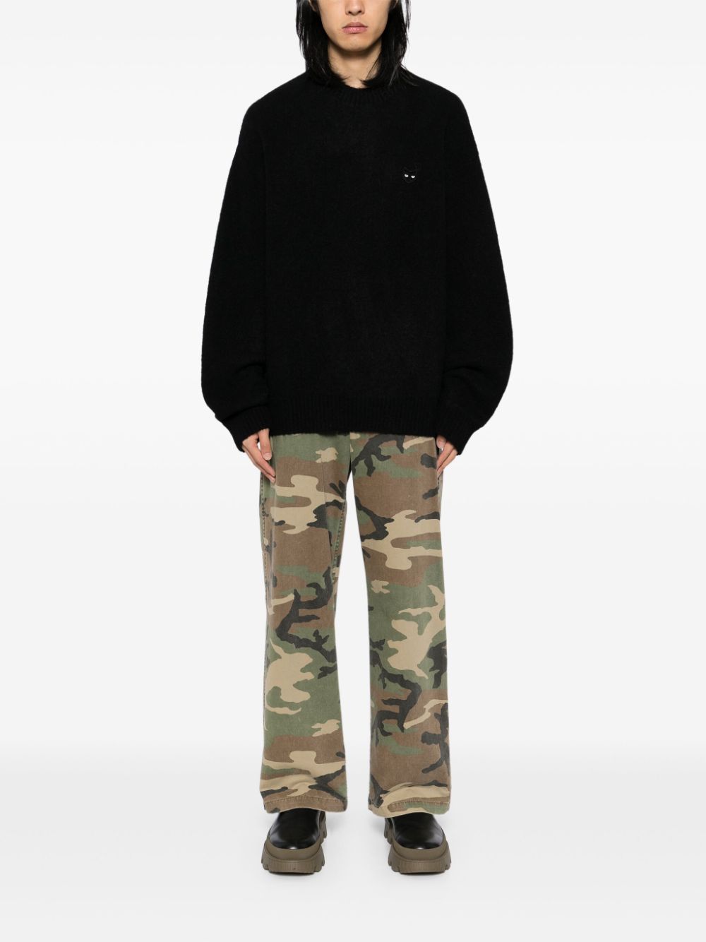 ZZERO BY SONGZIO  love panther hand-stitch jumper