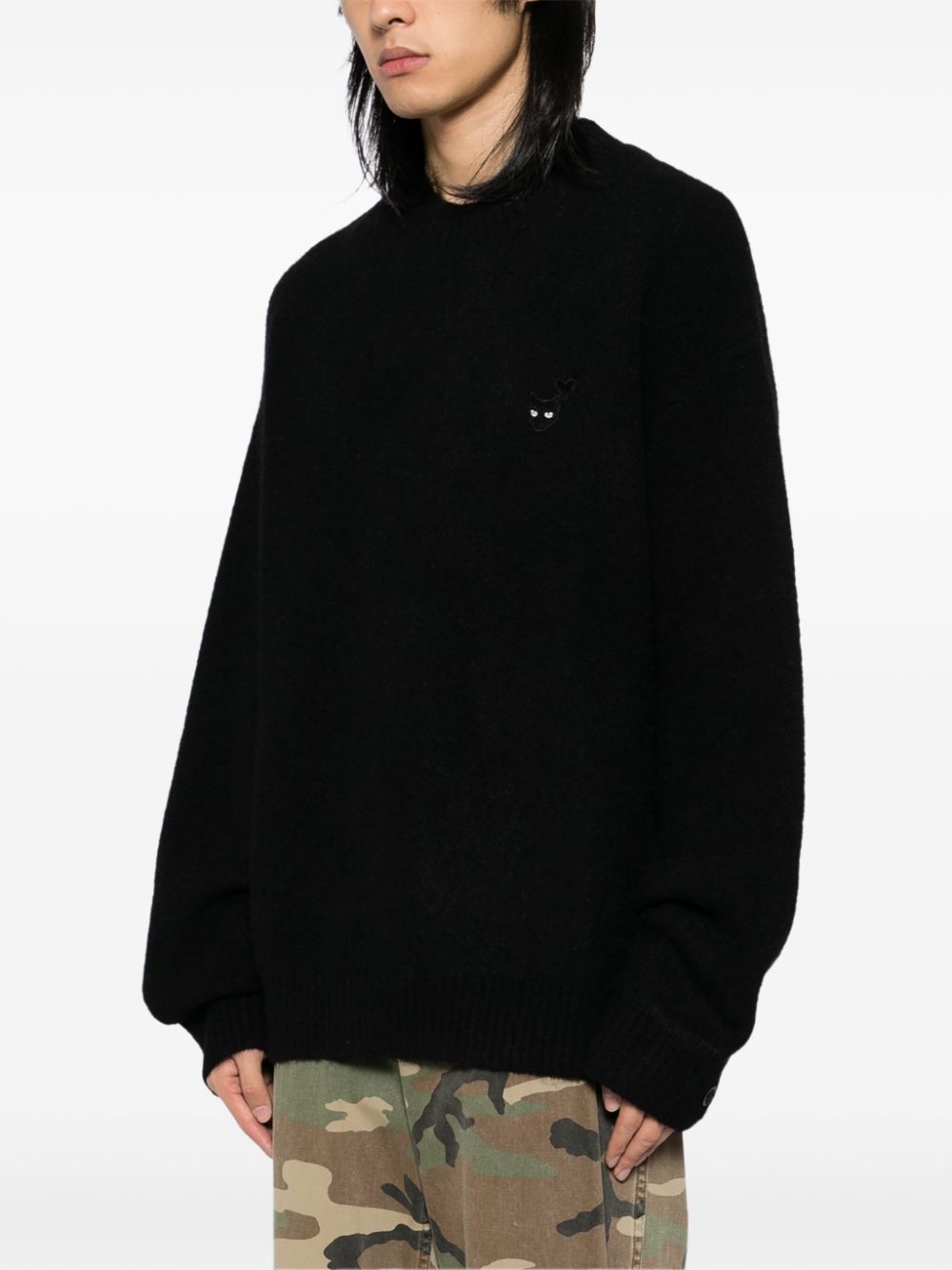 ZZERO BY SONGZIO  love panther hand-stitch jumper